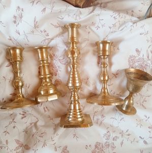 Set of Vintage Brass Candlesticks
